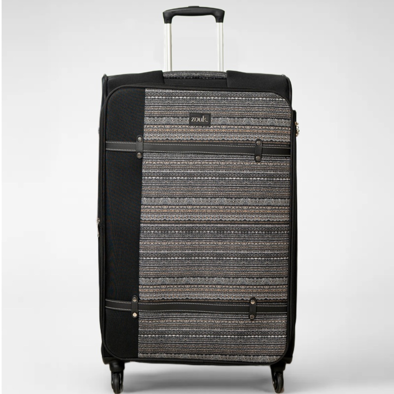 Odisha Ikat Saira Trolley Bag – Black (Large)