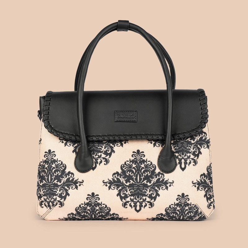 Mughal Motif & Royal Indian Peacock Motif – SAK Satchel & Classic Zipper Wallet Combo