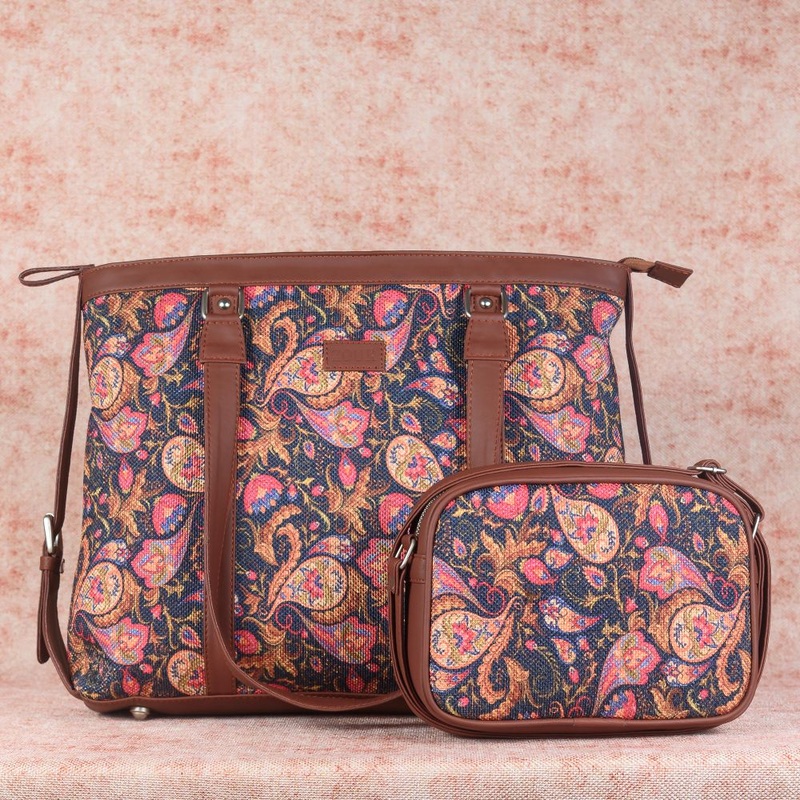 Paisley Print – Women’s Office Bag & Sling Bag Combo
