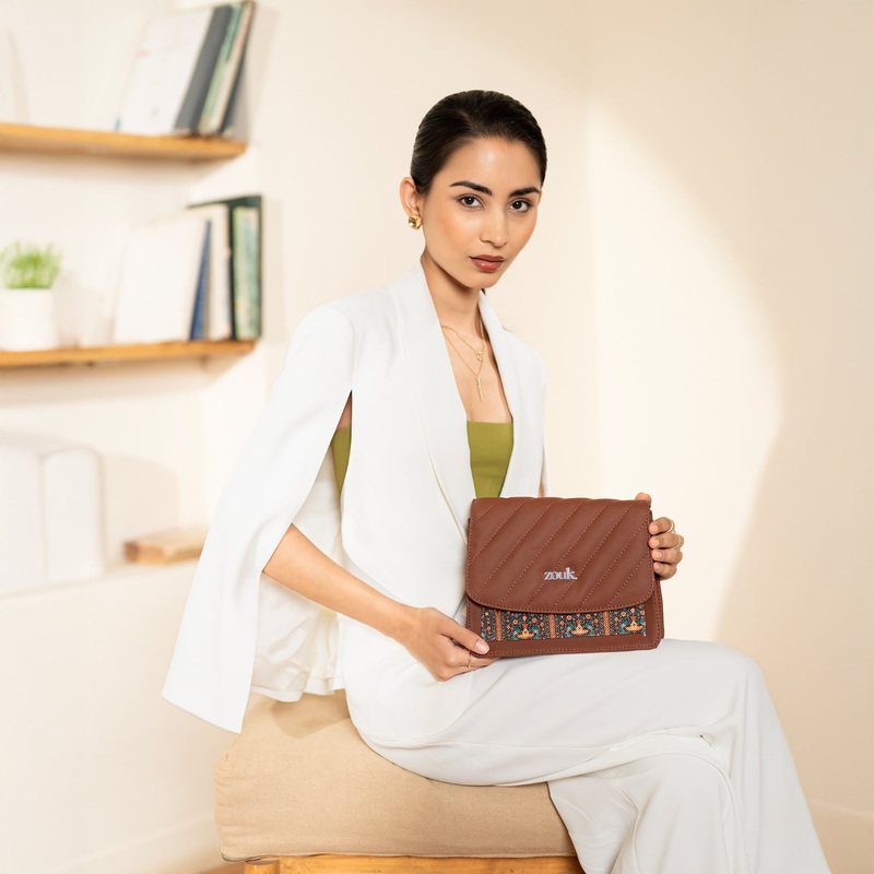 Royal Indian Peacock Motif Beyond Basic Sling Bag