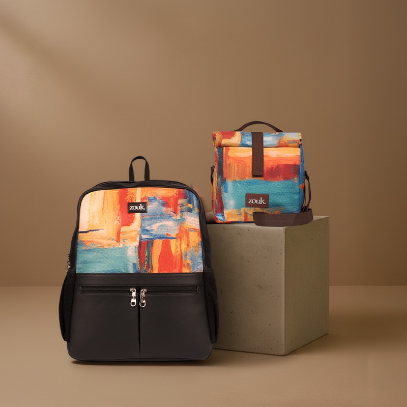 Abstract Amaze Office Backpack & Abstract Amaze Roll up Lunch Bag Combo