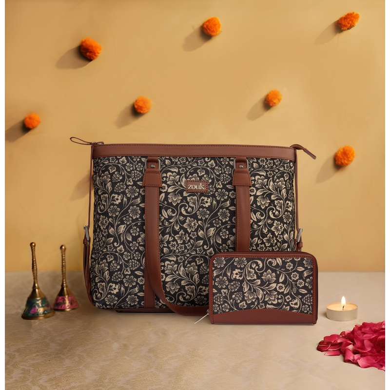 FloMotif Women’s Office Bag and Chain Wallet (CFC) Combo