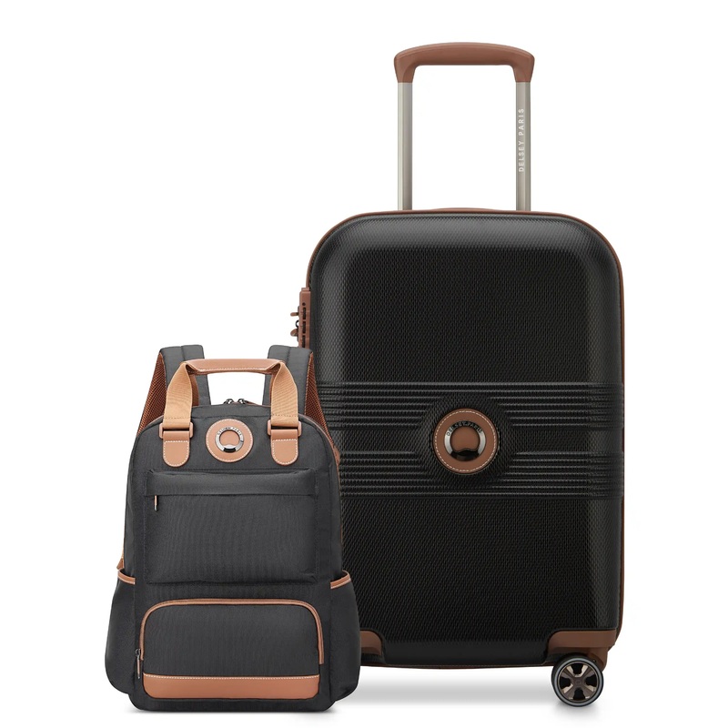 FLANERIE SE 2-Piece Luggage & Backpack Set Black/Brown