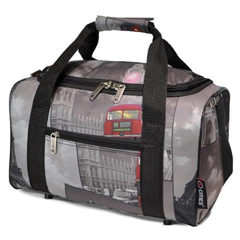 5 Cities (35x20x20cm) Hand Luggage Holdall Flight Bag Black