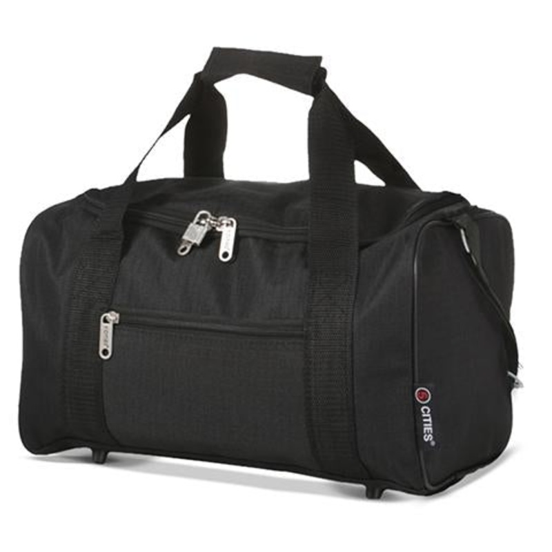 5 Cities (35x20x20cm) Hand Luggage Holdall Flight Bag Black