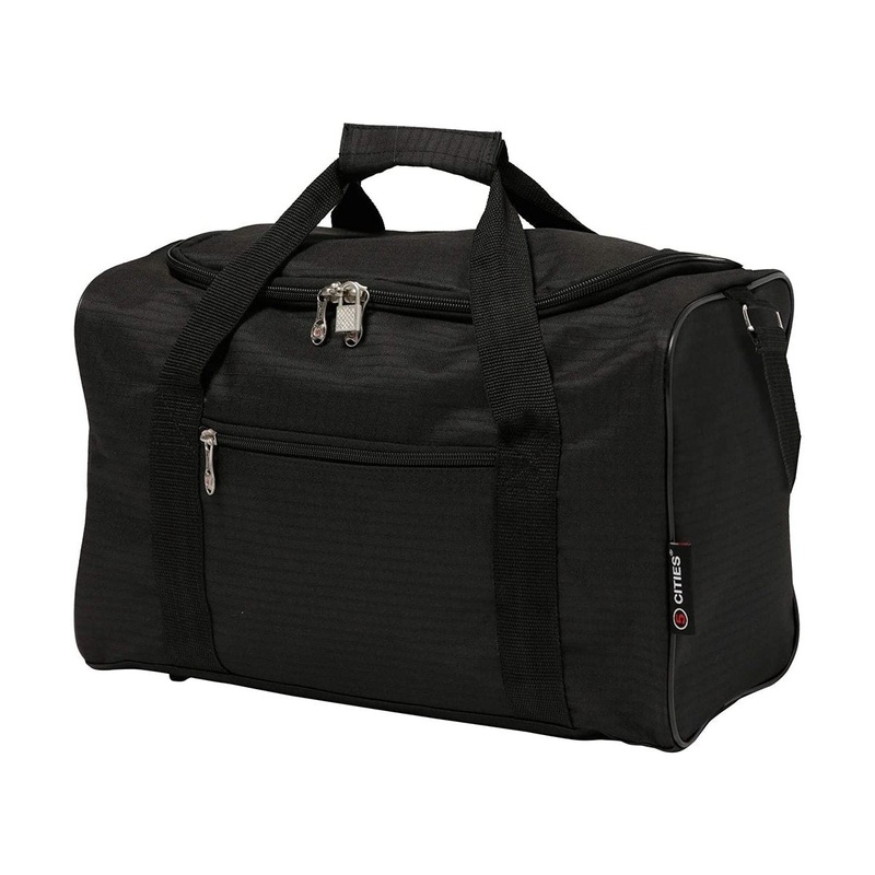 5 Cities (40x20x25cm) Ryanair Approved Hand Luggage Holdall Flight Bag, Under Seat Cabin Holdall  Take The Max On Board Black
