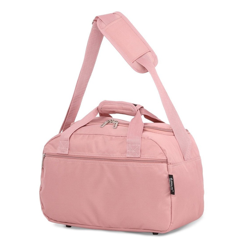 Aerolite (35x20x20cm) Hand Luggage Holdall Bag – Rose Gold + Wine