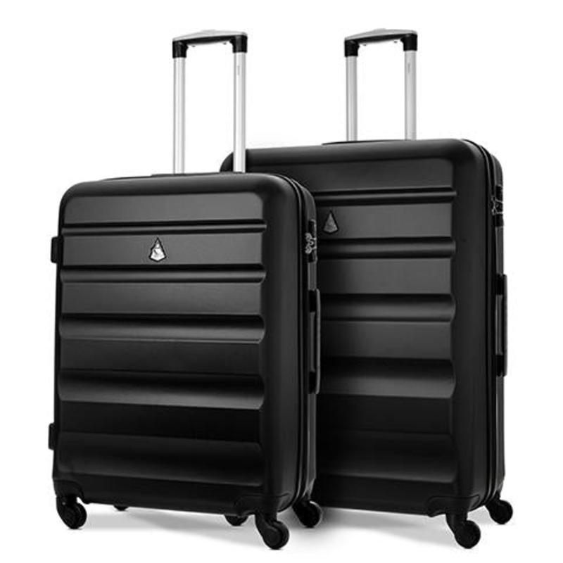 Aerolite Hard Shell Suitcase Luggage Travel Set (Medium + Large Hold Luggage Suitcase)