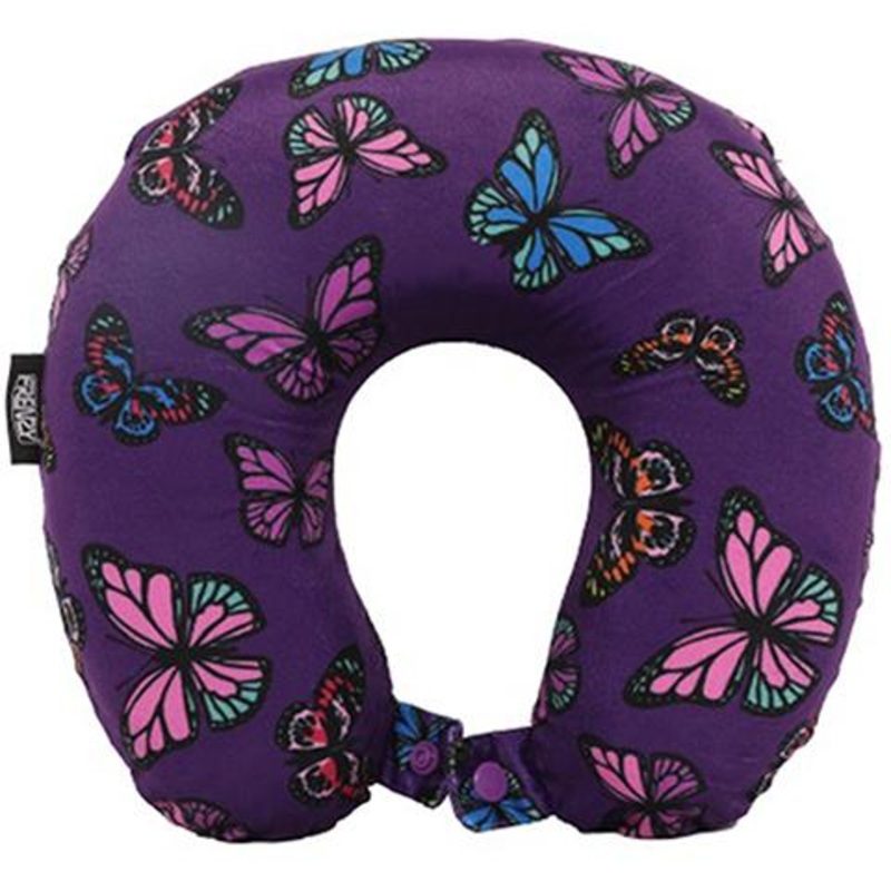 Frenzy Travel Pillow Neck Memory Foam Cushion Polka Dots Red