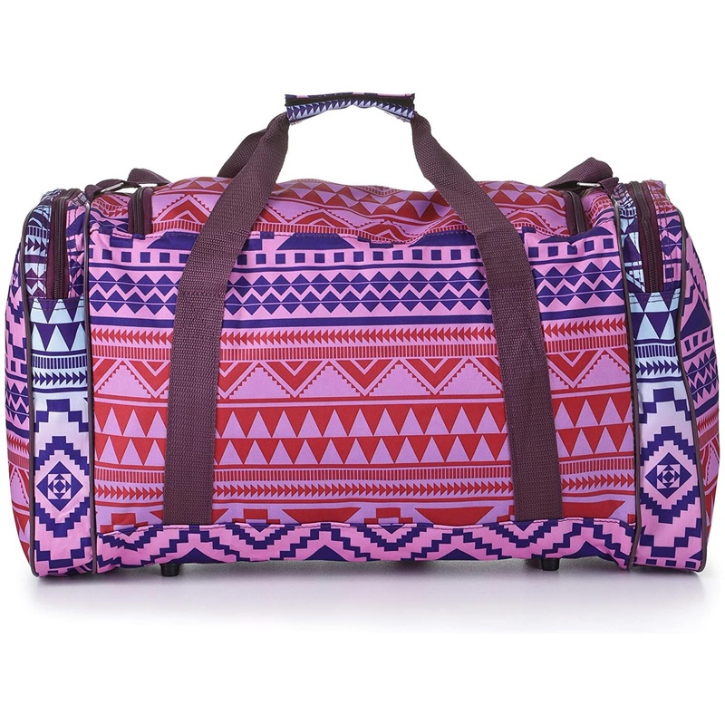 5 Cities Lightweight Hand Luggage Cabin Sized Sports Duffel Holdall fits Ryanair/easyJet 55 x 40 x 20cm Aztec Multicolour