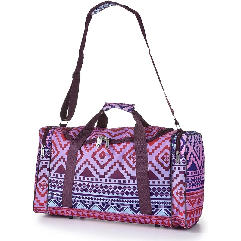 5 Cities Lightweight Hand Luggage Cabin Sized Sports Duffel Holdall fits Ryanair/easyJet 55 x 40 x 20cm Aztec Multicolour