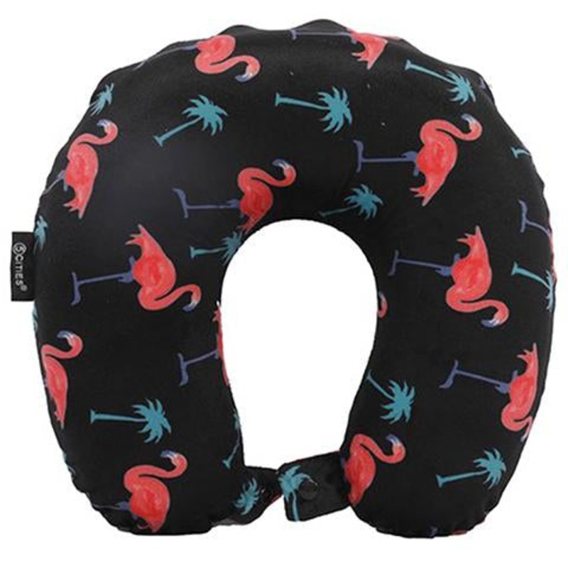 5 Cities Travel Pillow Neck Memory Foam Cushion – Flamingo Black
