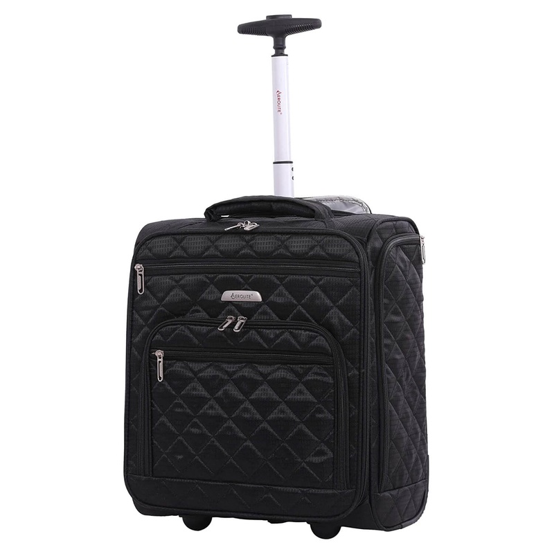 Aerolite Easyjet Carry On Fits 45x36x20cm New & Improved 2025 Cabin Under Seat Trolley Bag Suitcase Black