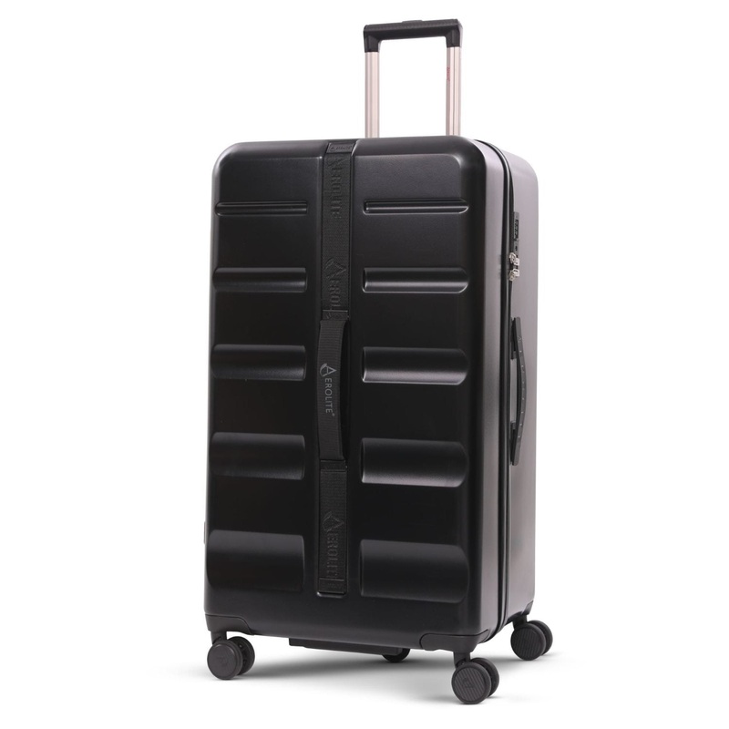 Aerolite 101L Large Trunk Suitcase with 4+1 Spinner Wheels, ABS Hard Shell Luggage with TSA Lock, Lightweight Check-in Travel Suitcase Trunk – Black