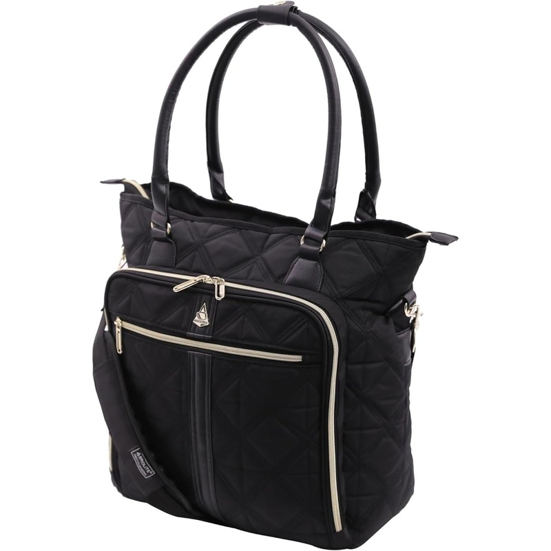 Aerolite 45x36x20 Easyjet Maximum Size Approved Laptop Bag – Fits up to 16.5″, Overnight Hand Cabin Luggage Shoulder Bag Quilted with 10 Year Warranty (Black)