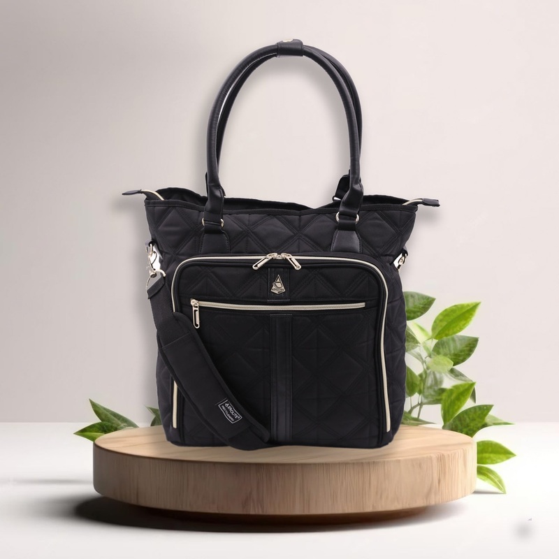 Aerolite 45x36x20 Easyjet Maximum Size Approved Laptop Bag – Fits up to 16.5″, Overnight Hand Cabin Luggage Shoulder Bag Quilted with 10 Year Warranty (Black)