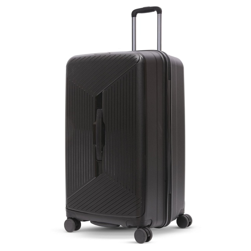 Aerolite Large 108L Premium Polypropylene Hard Shell Check in Checked Hold Travel Spinner Luggage Suitcase Trunk with 4 + 1 Wheels , TSA Approved Lock , YKK Zippers & Antimicrobial Lining (BLACK)