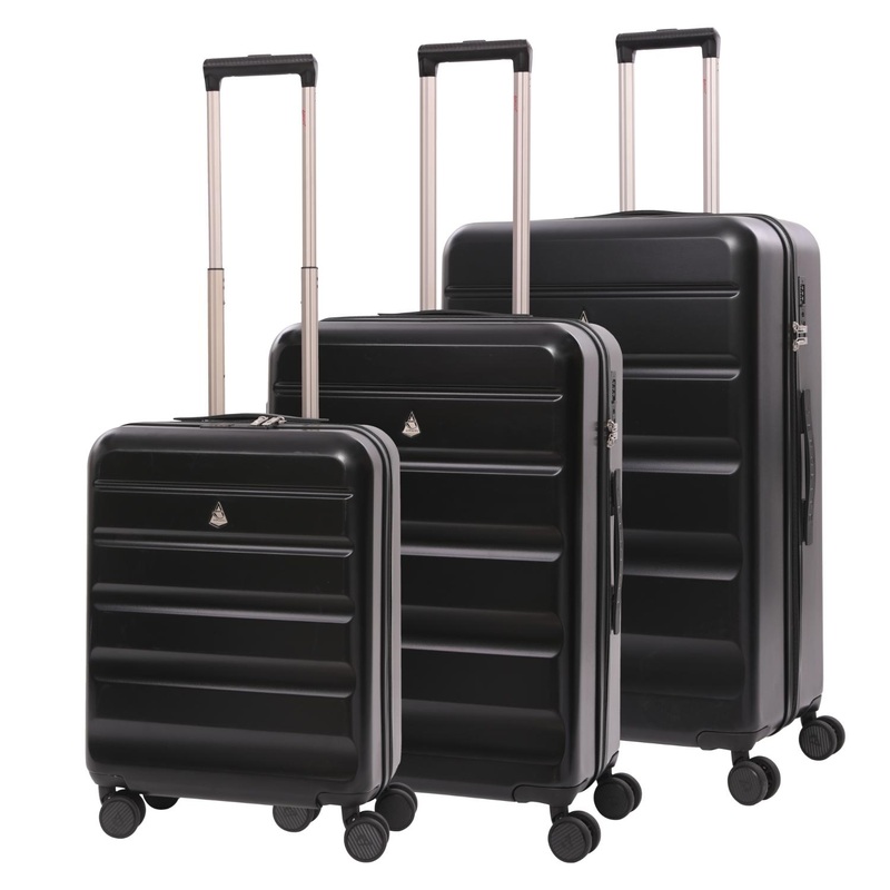 Aerolite 3-Piece Luggage Set Lightweight Hard Shell Suitcases with 4 Dual Spinner Wheels & TSA Lock Expandable Cabin (21), Medium (24), Large (28) Expandable Carry-On Case Included Black