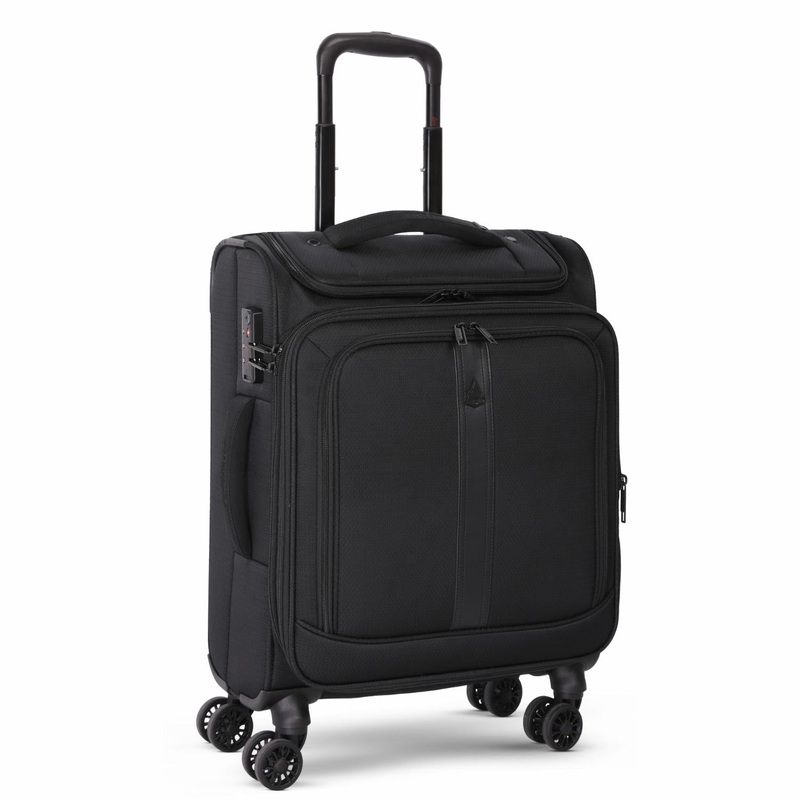 Aerolite Expandable Premium Cabin Suitcase 55x40x23cm to 55x40x26cm  Max Size for Wizz Air Priority, Lufthansa, Eurowings, Norwegian  Lightweight 4-Wheel Carry On Hand Luggage, 50L, Black
