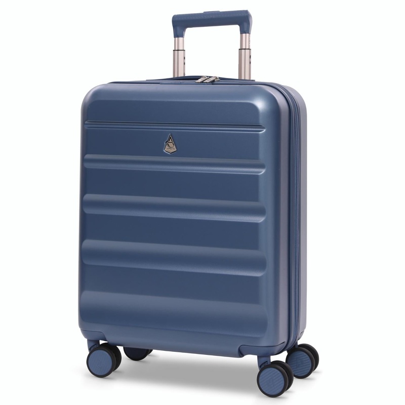 Aerolite Lightweight ABS Hard Shell 4 Wheel Spinner 4 Piece Travel Luggage Suitcase Set , Cabin + Medium + Large + Extra Large (BLUE)