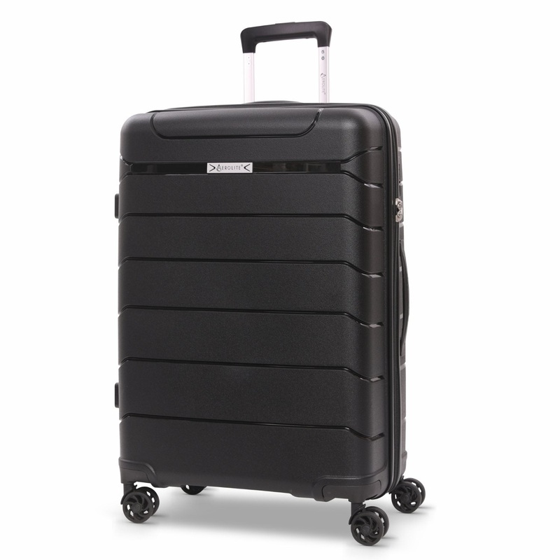 Aerolite Medium 24″ 67L  Lightweight Polypropylene Hard Shell Check-In Suitcase, Dual 4-Spinner Wheels, TSA Lock, Organised Interior, 5 Years Warranty  Mango