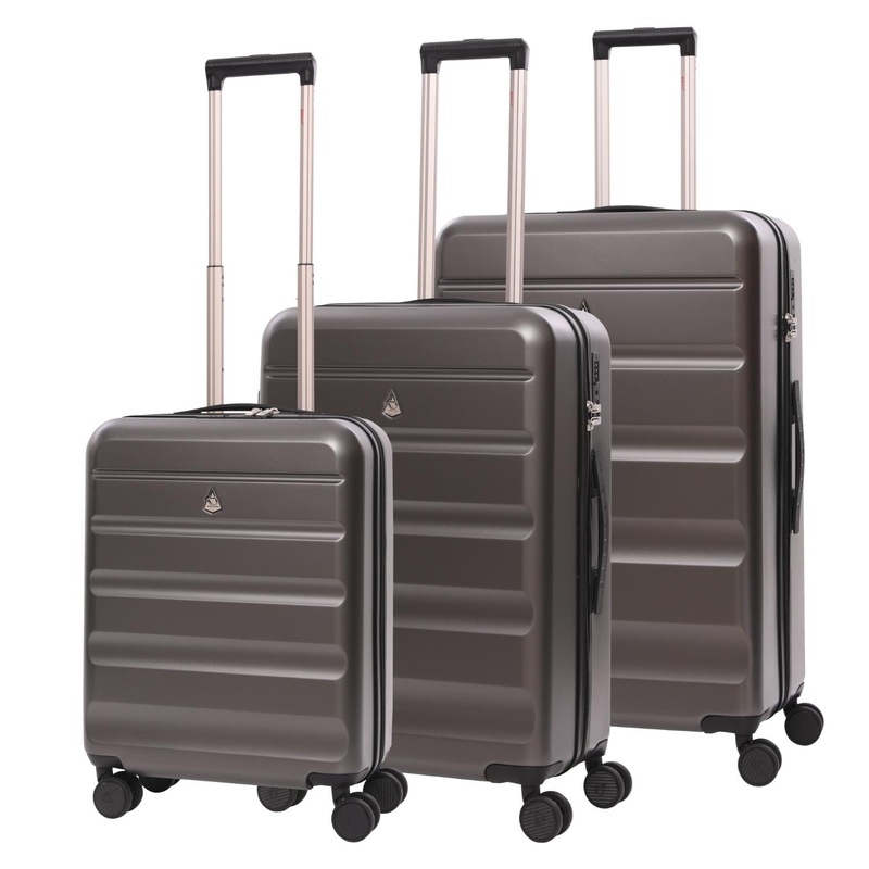 Aerolite 3-Piece Luggage Set Lightweight Hard Shell Suitcases with 4 Dual Spinner Wheels & TSA Lock Expandable Cabin (21), Medium (24), Large (28) Expandable Carry-On Case Included Charcoal