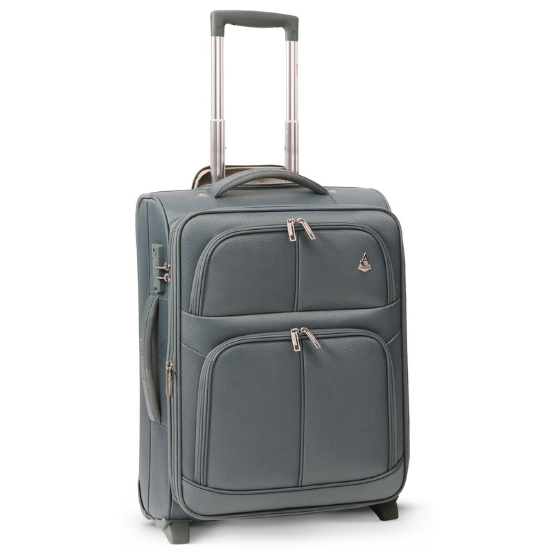 Aerolite Expandable 55x40x20cm to 55x40x23cm Ryanair Priority, Wizz Air Priority, Lufthansa Max Size Lightweight Soft Shell Carry On Hand Cabin Luggage Suitcase with 2 Wheels