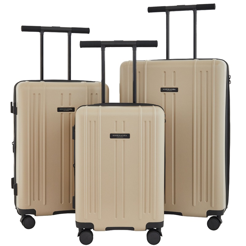 Scotch & Soda Eindhoven 3 Piece Wing-On Expandable Luggage Set Cadillac Pink