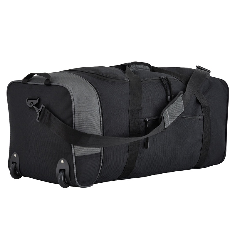 Travelers Club 32″ Midgard Collapsible Expandable Travel Rolling Duffel Bag Black