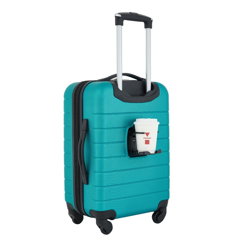 Wrangler Smart Luggage Set with Cup Holder and USB Port Black