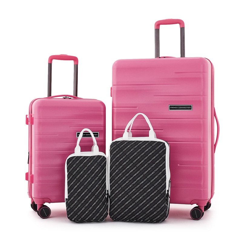 French Connection 4 Piece Infinity Luggage Set Aurora Pink