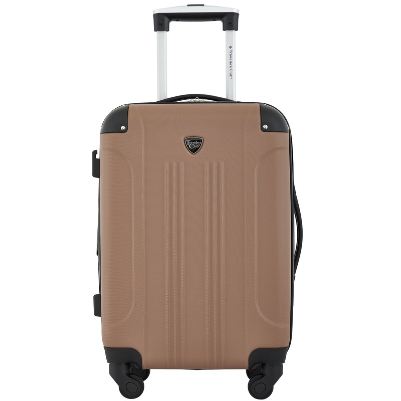 Travelers Club 22 inch Hardside Expandable Rolling Spinner Carry-On Mocha Mousse