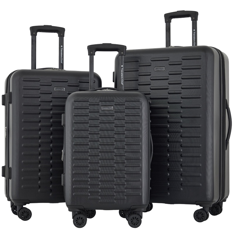 Travelers Club 3 Piece Shannon Spinner Expandable Luggage Set Black