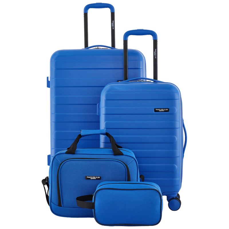 Travelers Club Austin 4 Piece Hardside Luggage Set Blue