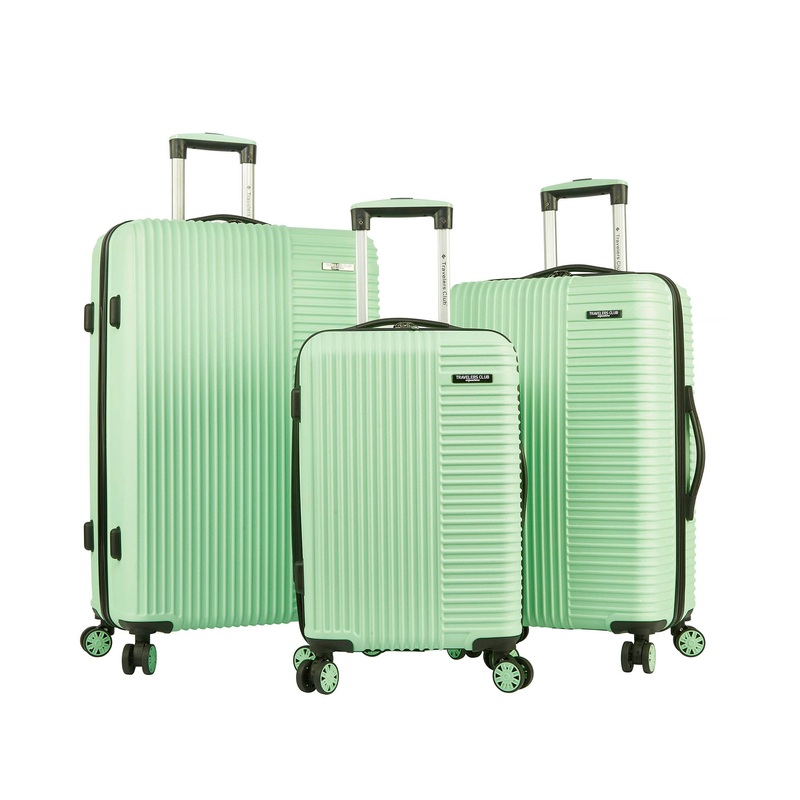 Travelers Club Basette 3 Piece Hardside Luggage Set Mint