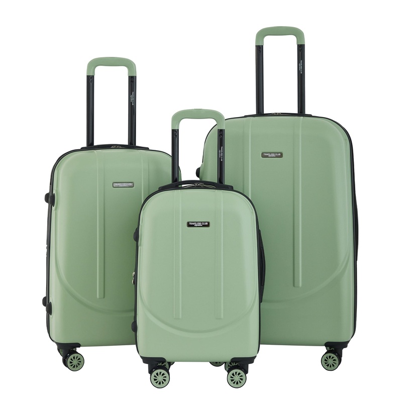 Travelers Club Falkirk 3 Piece Hardside Expandable Luggage Set Laurel Green
