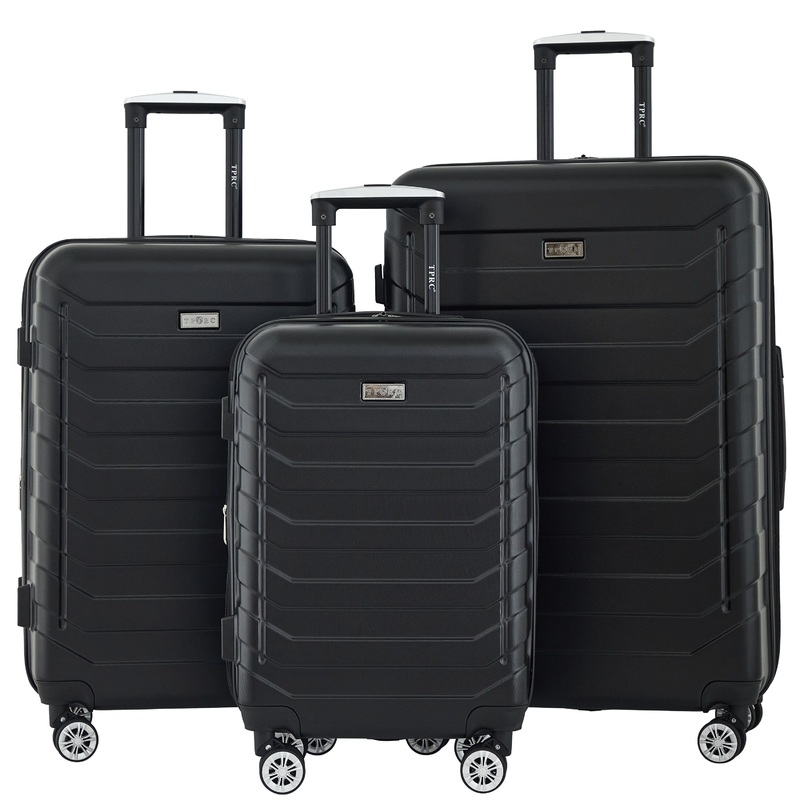 Travelers Club Madison 3 Piece Expandable Spinner Luggage Set Black