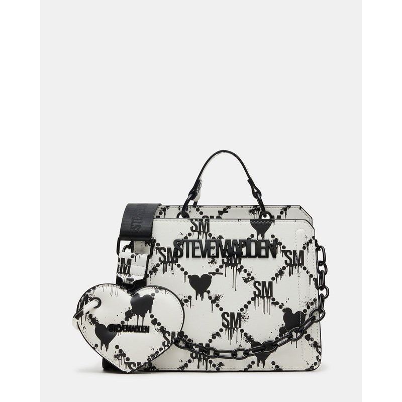 EVELYN BAG DRIPPY HEARTS WHITE/MULTI WHITE MULTI