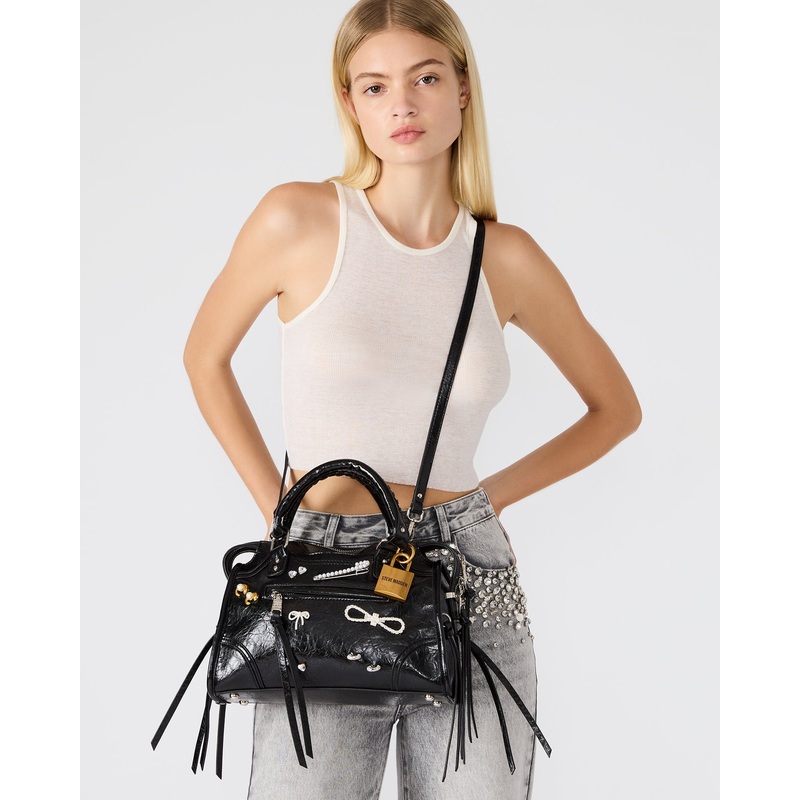 RIGGS BAG EMBELLISHED BLACK DISTRESSED DISTRESSED