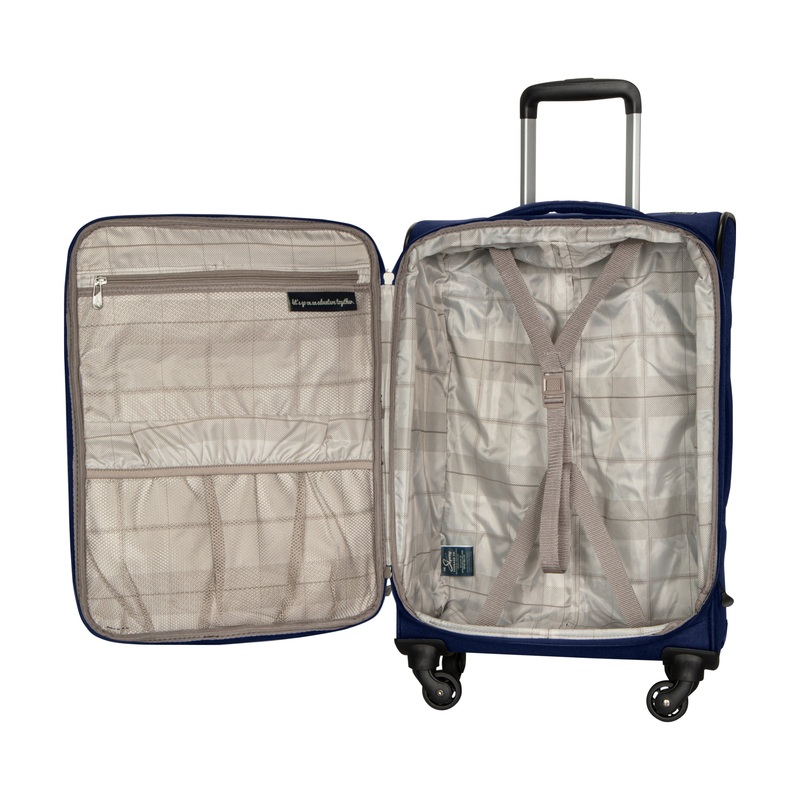 Broadview Softside Carry-On Expandable Spinner Navy Blue