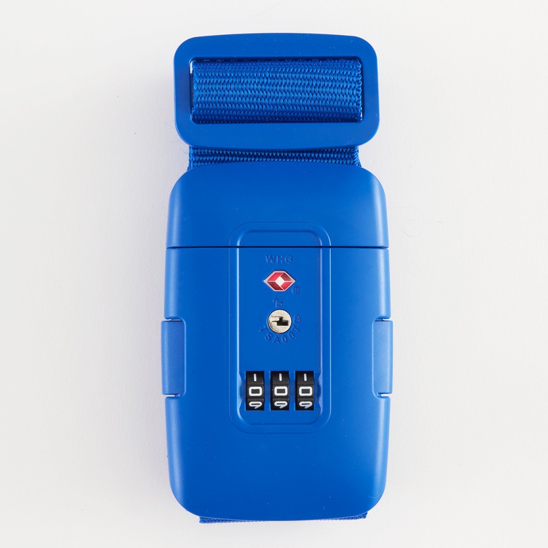 3-Dial Combination TSA Luggage Strap  Blue