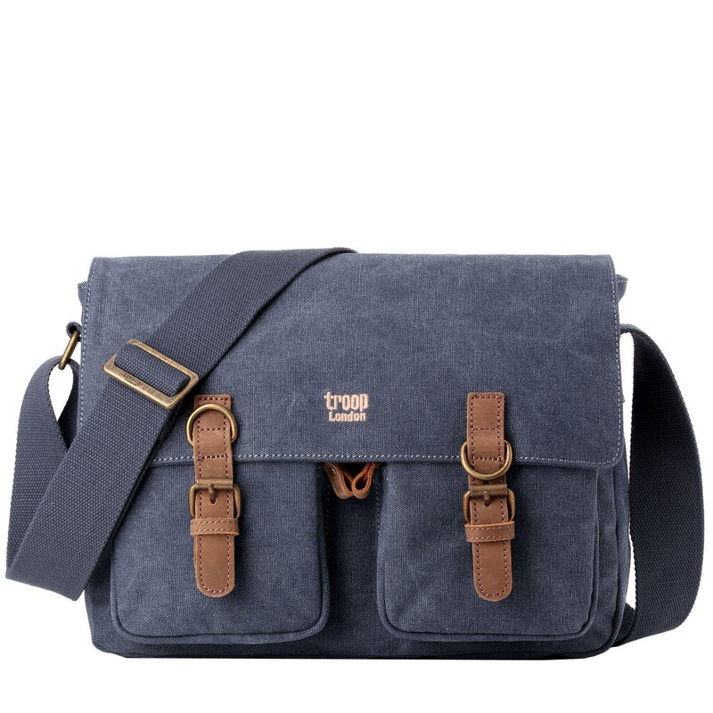 TRP0210 Troop London Classic Canvas Messenger Bag Charcoal