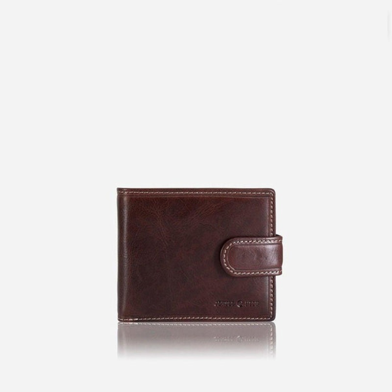 BIFOLD WALLET WITH COIN AND TAB CLOSURE Coffee
