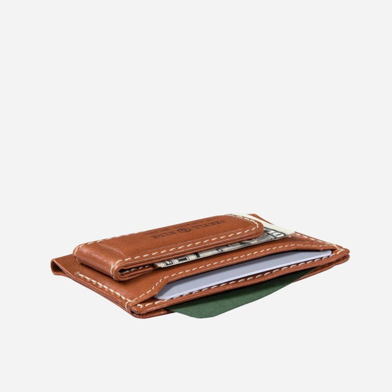 MONEY CLIP CARD HOLDER, TAN