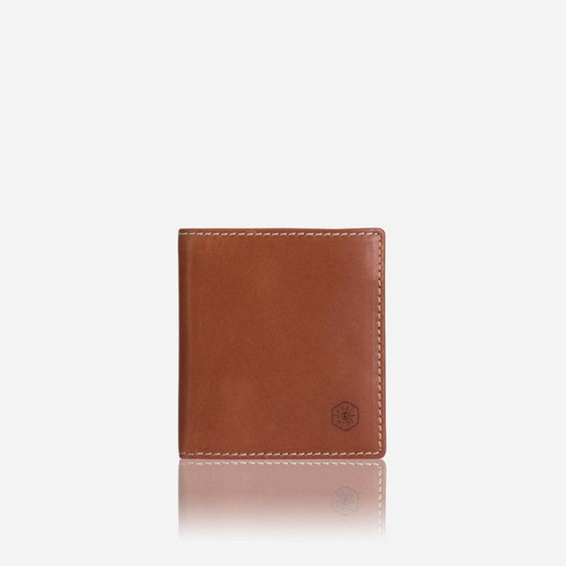 SLIM BIFOLD WALLET WITH COIN, TAN