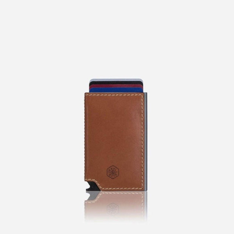SLIM CARD SLIDE WALLET, TAN