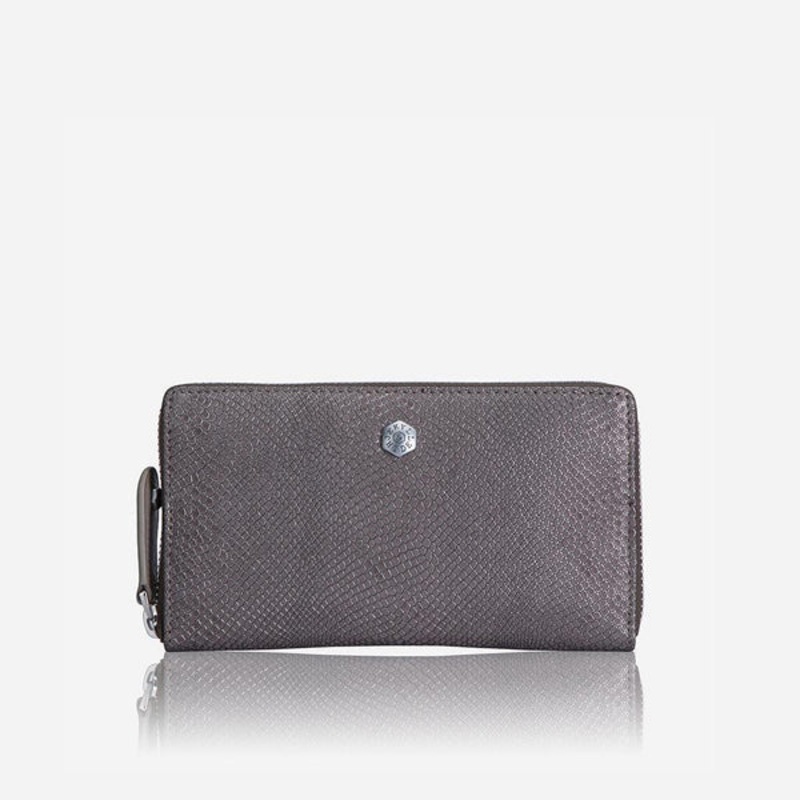 ZIP AROUND PURSE, GREY