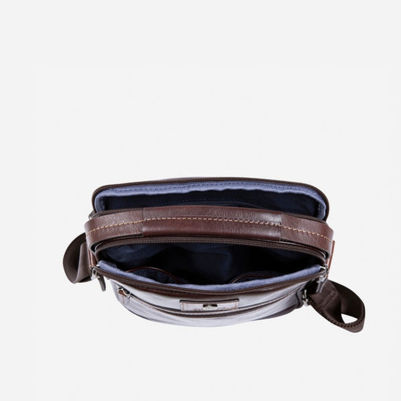 ZIP CROSSBODY BAG, TOBACCO