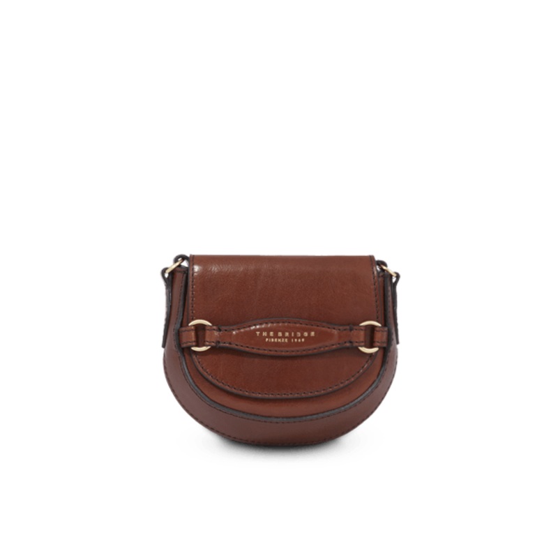 BETTINA CROSSBODY LEATHER BAG BROWN/GOLD