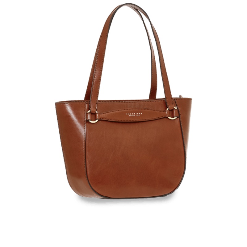 BETTINA SHOPPING LEATHER BAG BROWN/GOLD